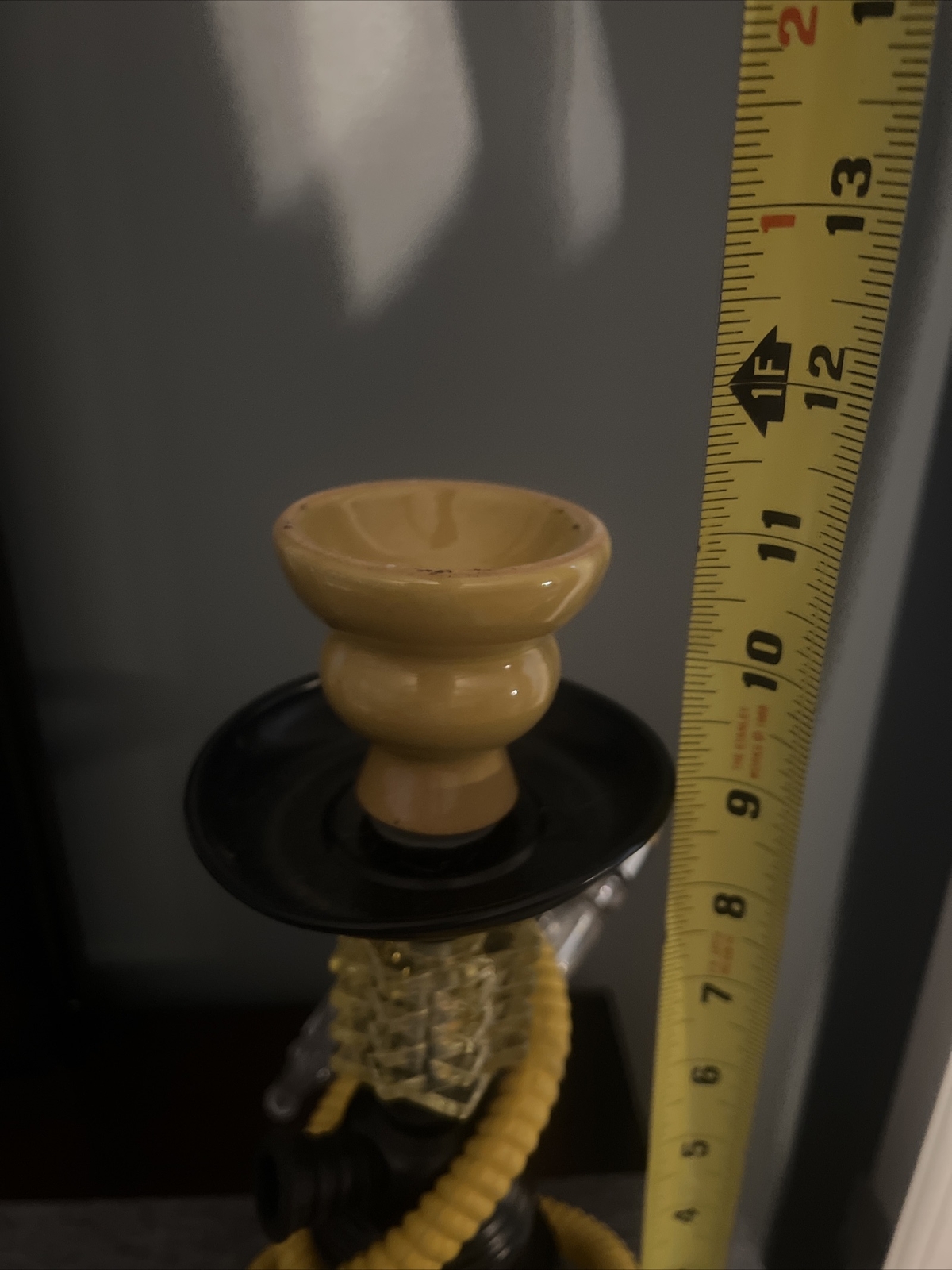 Hookah Black & Yellow Glass Base