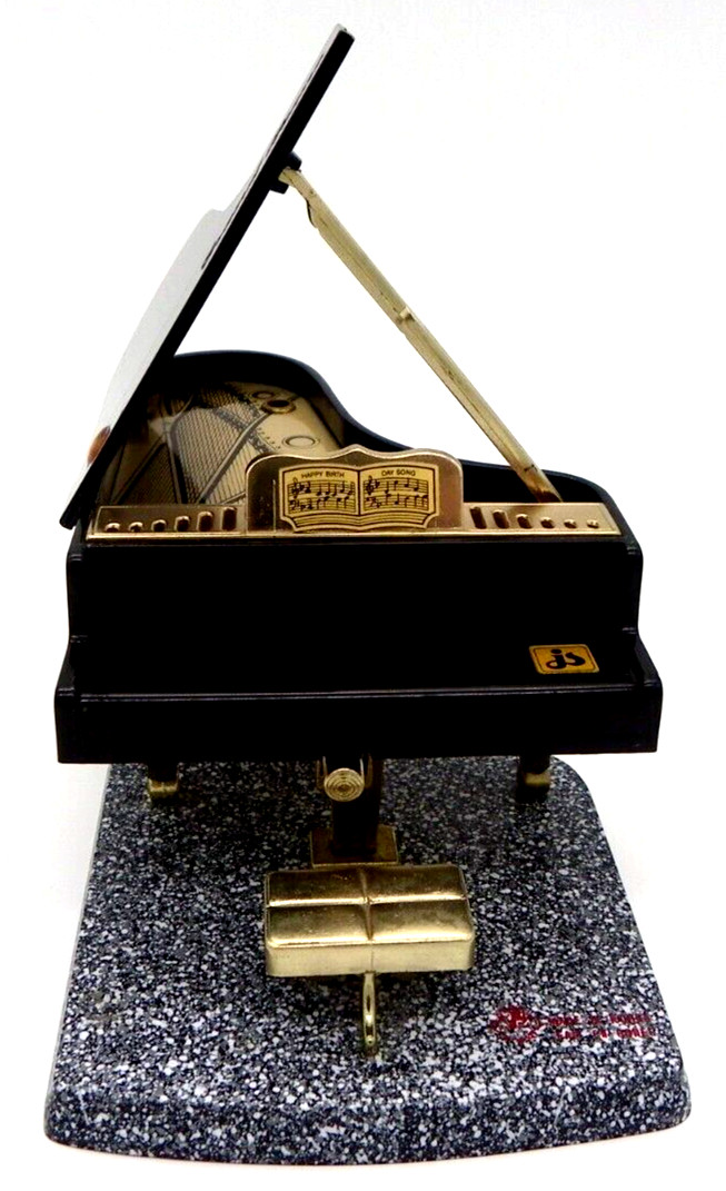 Black JS Jinsung Brand Playing 12 Songs Melody Grand Piano Lighter Music Box