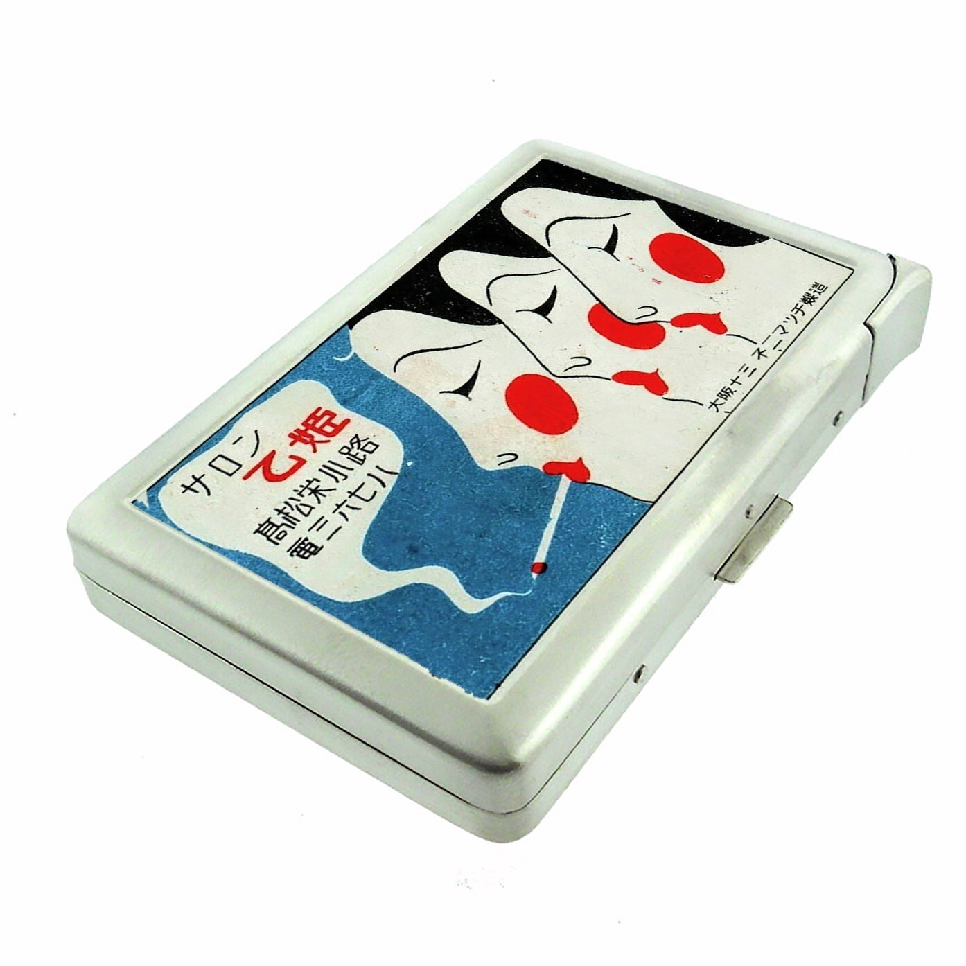 Vintage Smoking Illustration Cigarette Case w/lighter ID Holder Wallet