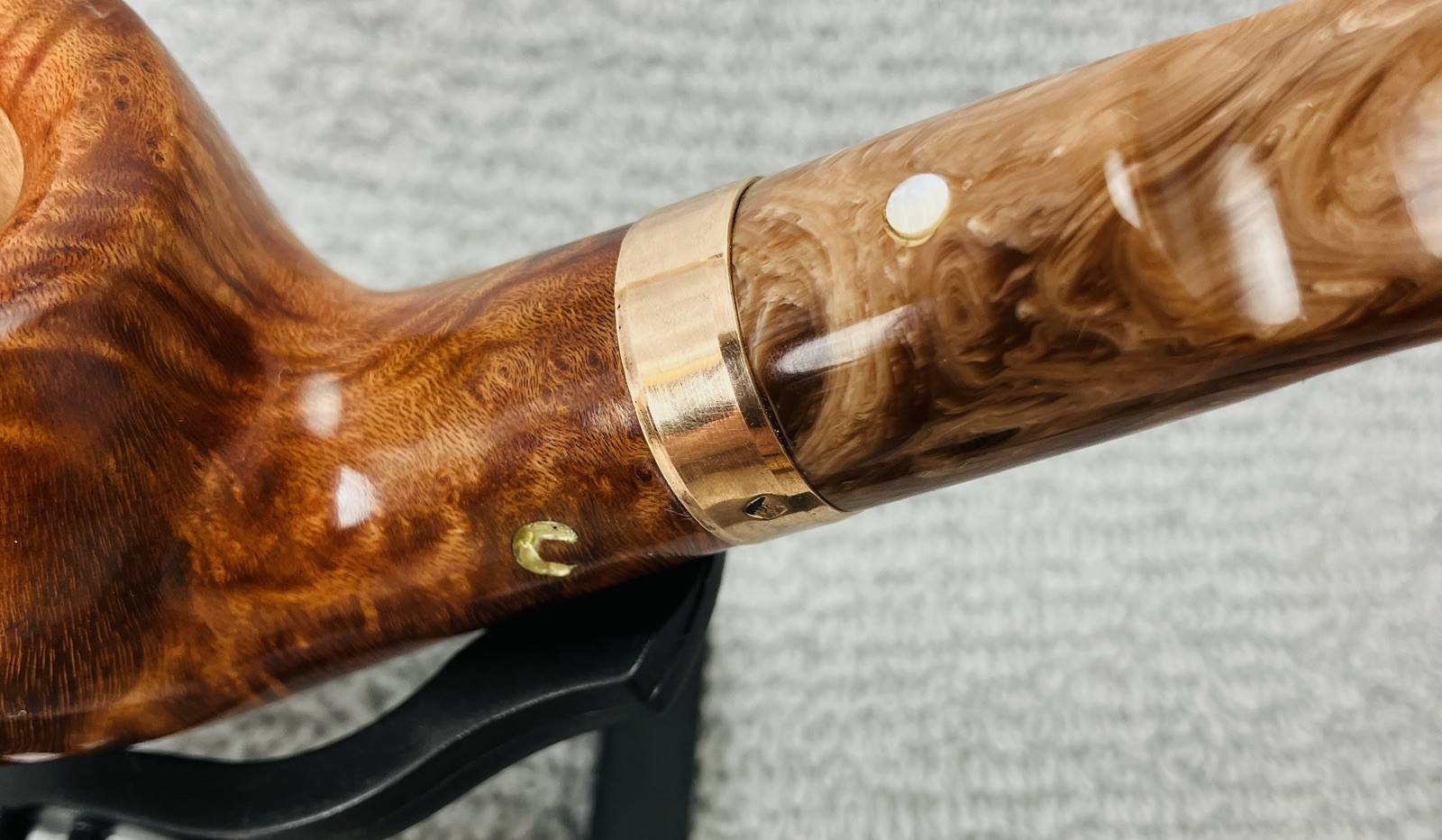 Carl Harris Gold Signature Bent Ball Round Saddle Acrylic Coffee & Cream Stem