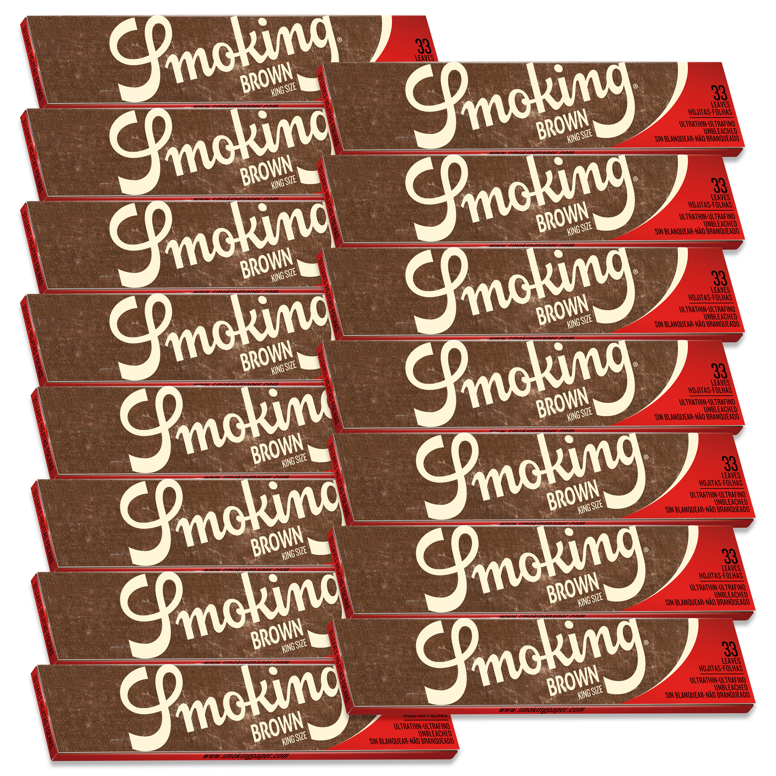 Smoking Brown Unbleached Rolling Papers King Size 110mm – (Pack of 15 Booklets)