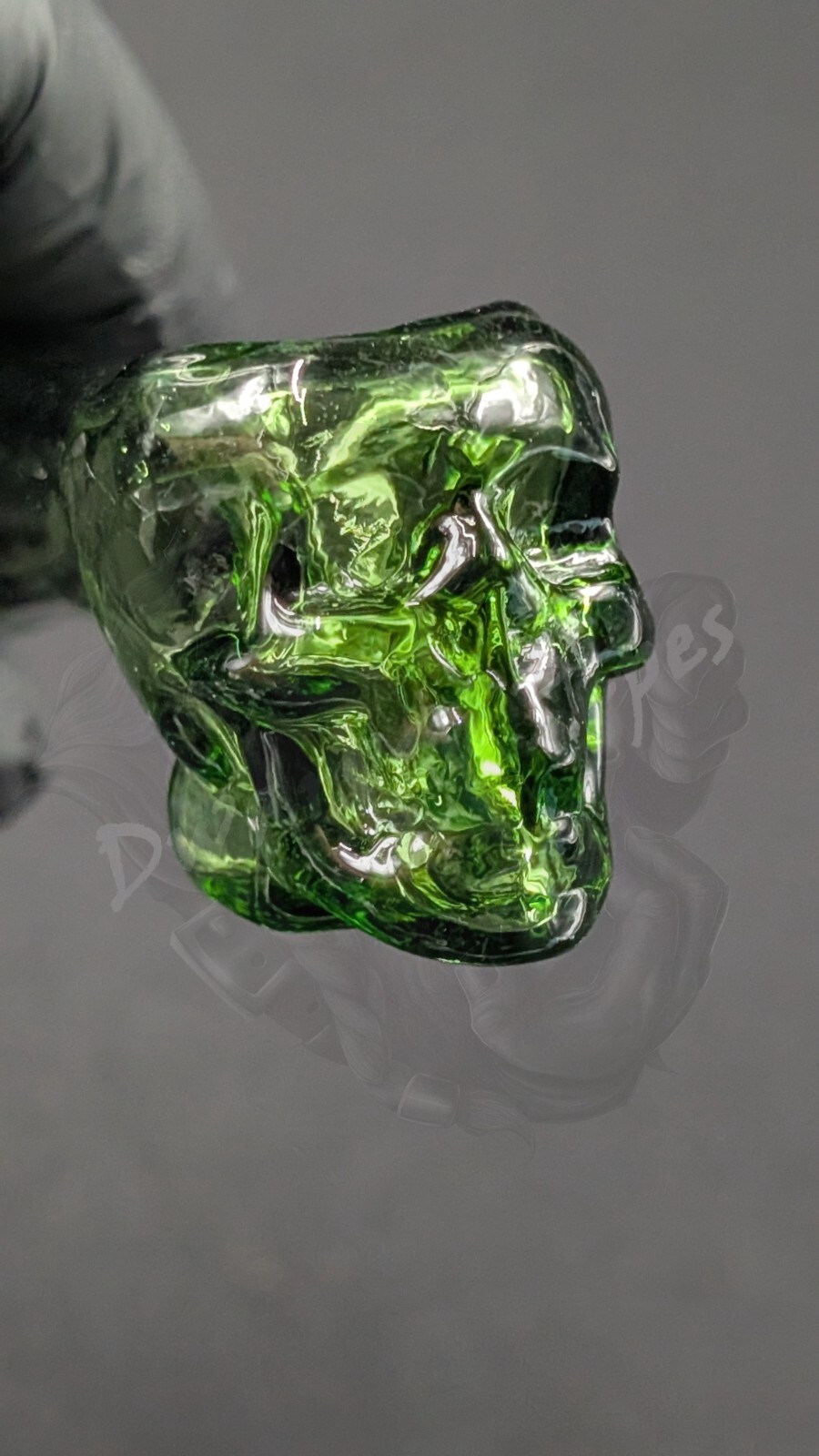 4″ Tobacco Smoking Pipe Bowl Glass Hand Pipe Skull Green 01