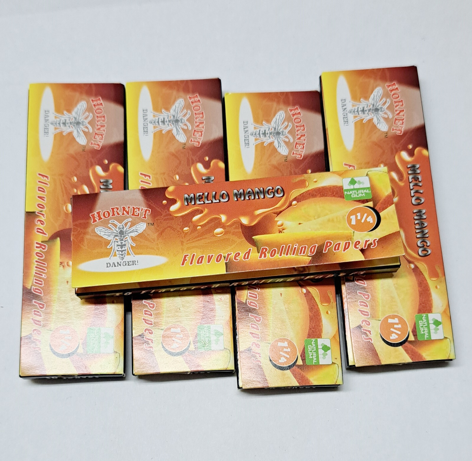 Rolling Papers Flavored Hornet Brand 1-1/4″ 50Leaves-5 Pack – Mello Mango