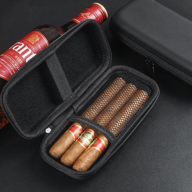 Portable Cigar Case Light Weight Travel Storage Bag Pouch Cigar Lighter US