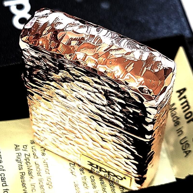 Zippo Armor Case Hammertone Metal Pink Gold 5 Sided Processing Lighter Japan