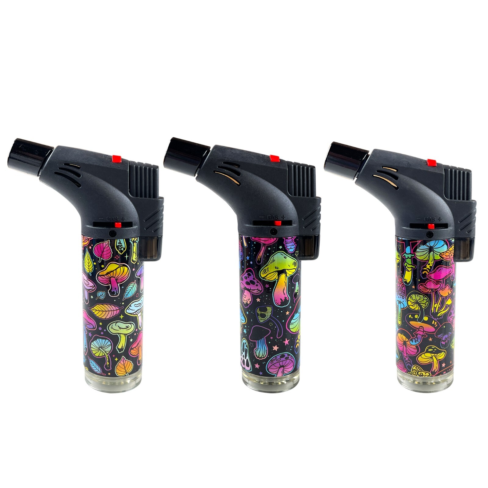 3Pack Jumbo 4″ Single Jet Flame Torch Gun Lighter Refillable Lockable Colorful