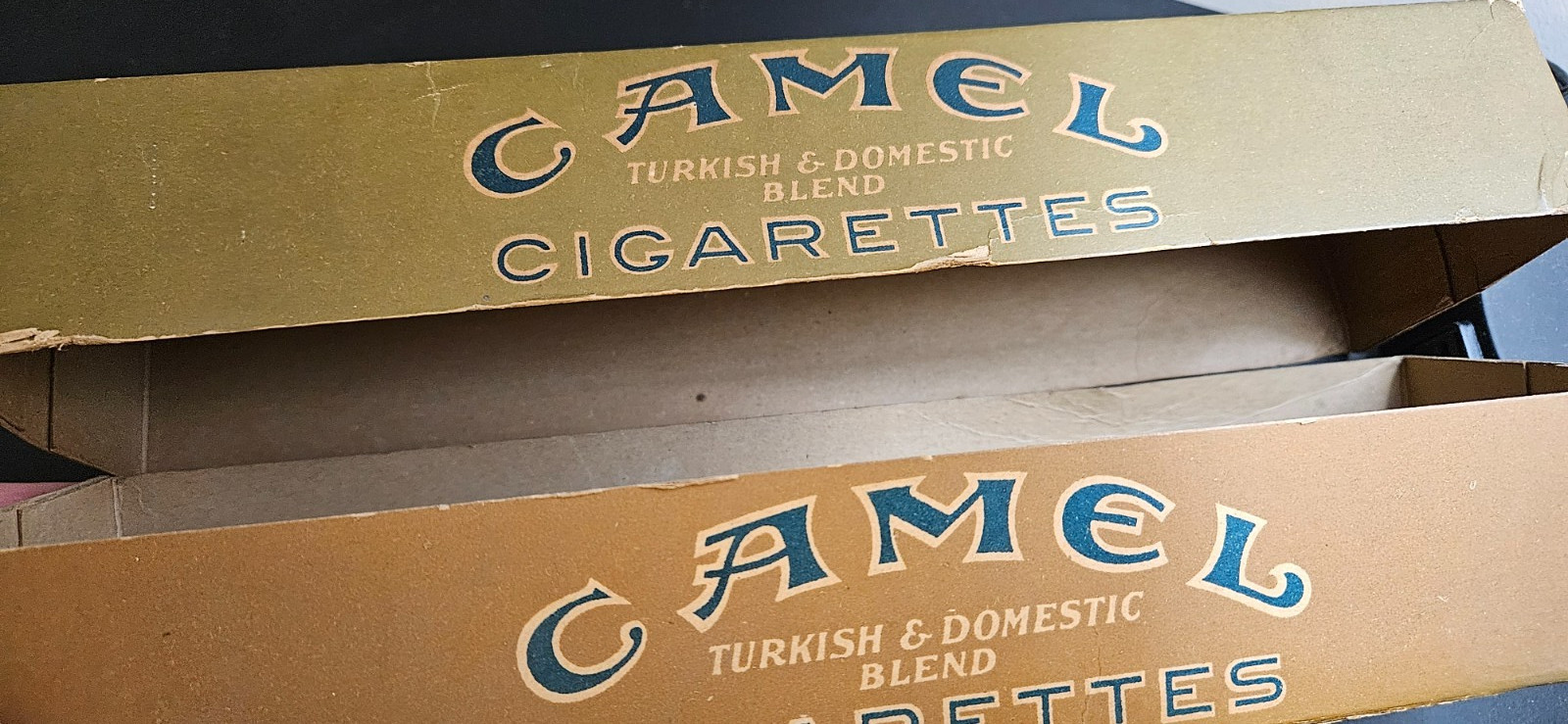 RJR 1917 Original WWI Camel Cigarette 2-Piece Telescope Green/Tan Carton Box