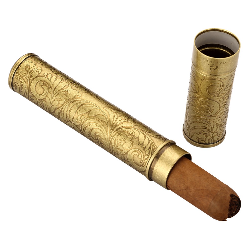 Galiner Vintage 3 Torch Jet Flame Cigar Lighter Cigar Cutter Cigar Tube Case Box