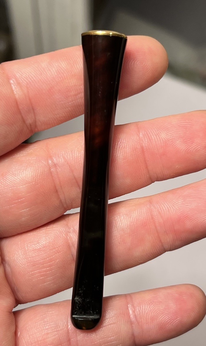 Antique Dark Cherry Amber 9k Rose Gold Cigarette Holder