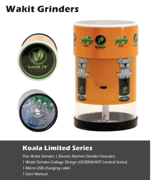 Wakit Koala Puffs Electric Grinder & Pink RollBotz RoboKone 2 Pack Bundle