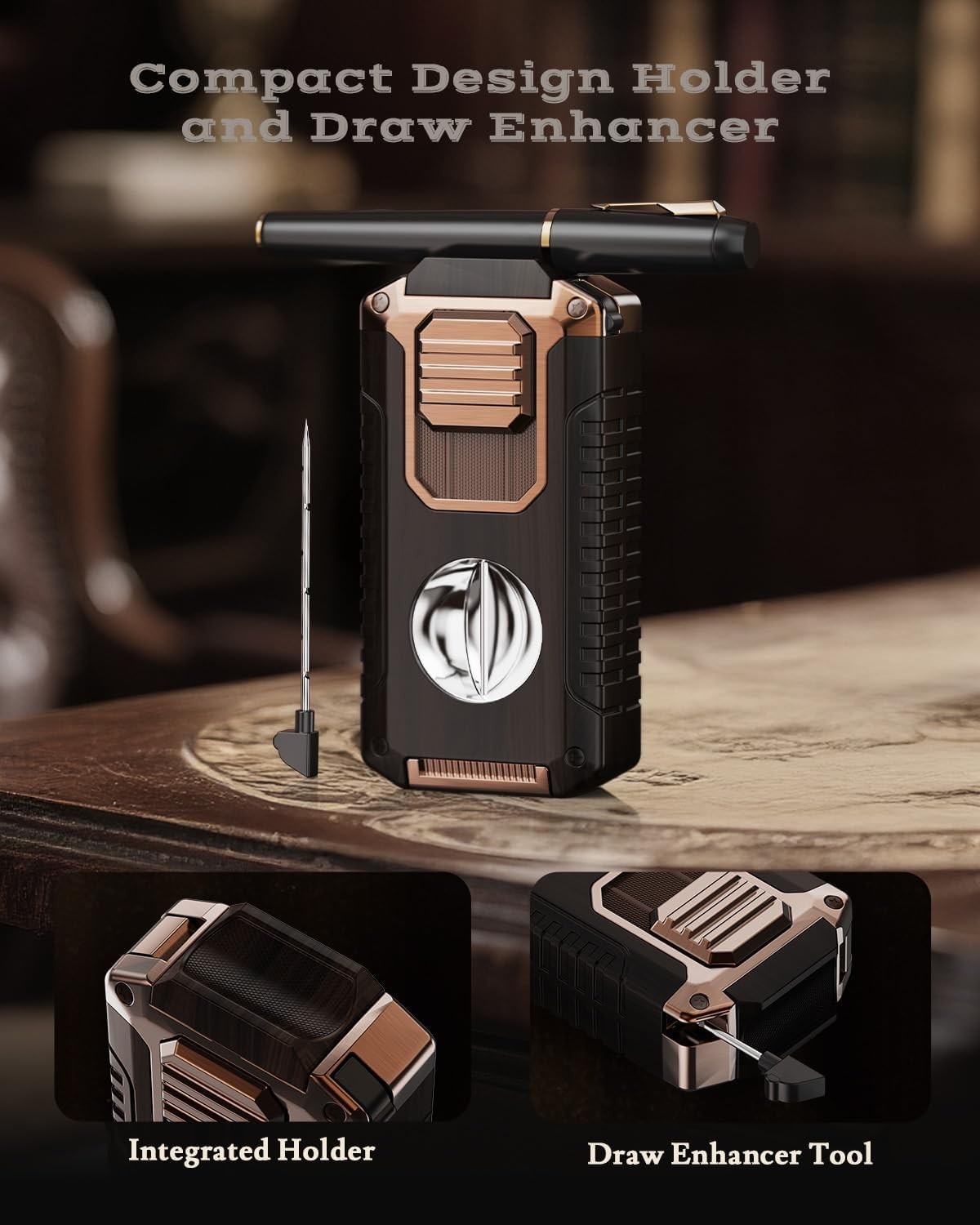 5-in-1 Torch Lighter with Tool, Punch, Holder and Draw Enhancer Tool, Triple …