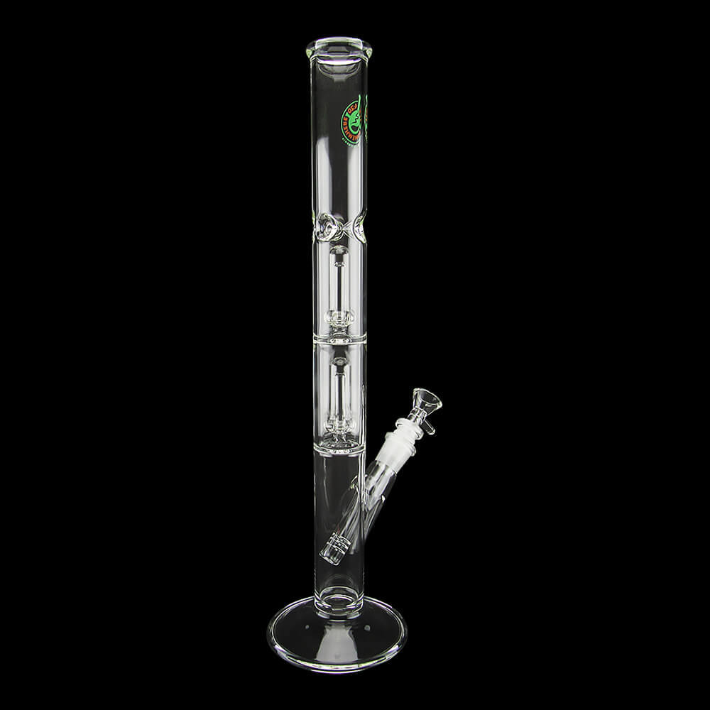 16” Double Showerhead Perc Straight Tube Water Pipe