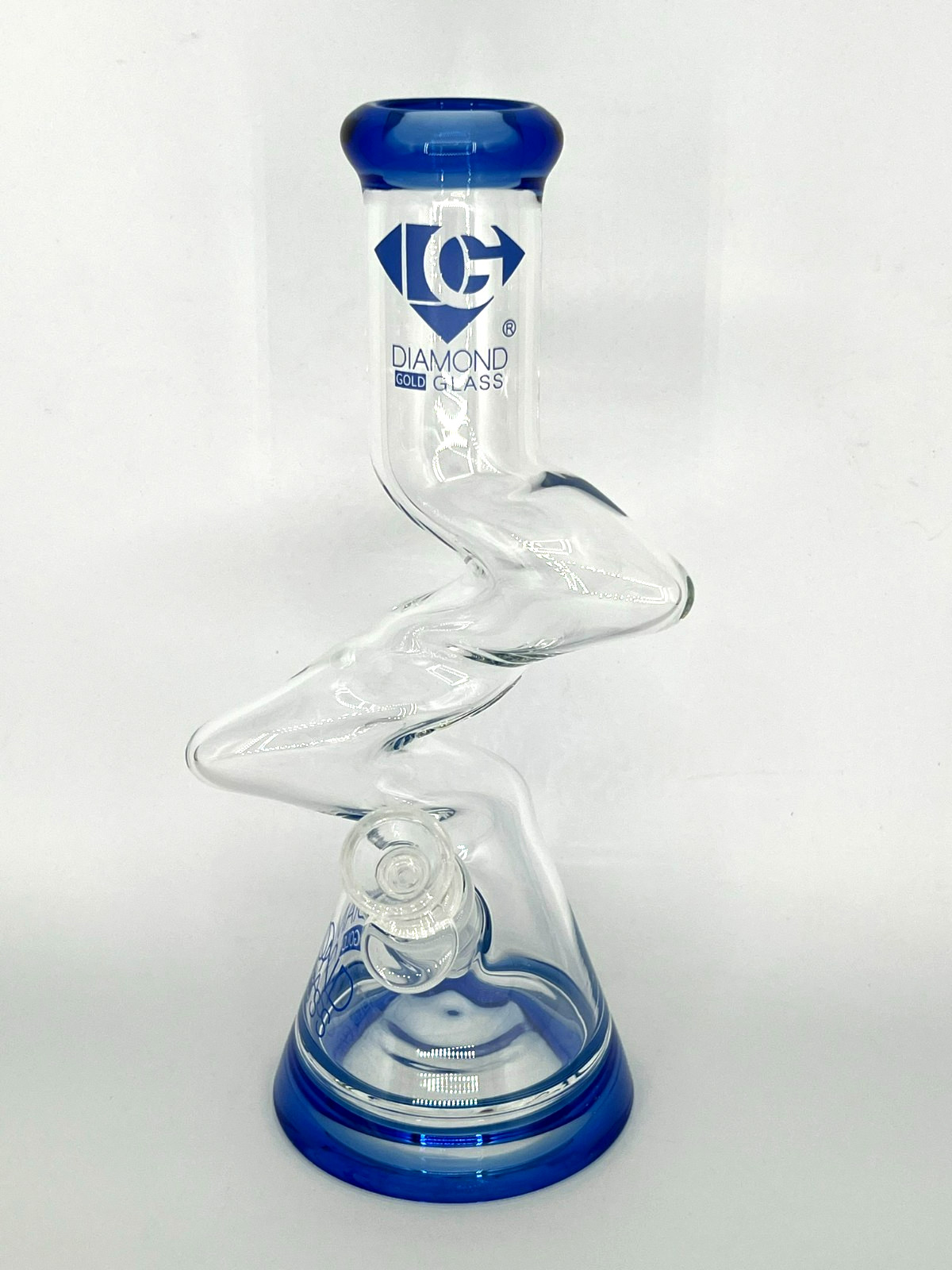 10″ DIAMOND GLASS ZONG ZIG ZAG BEAKER BONG PIPE BOROSILICATE THICK GLASS-2 GIFTS