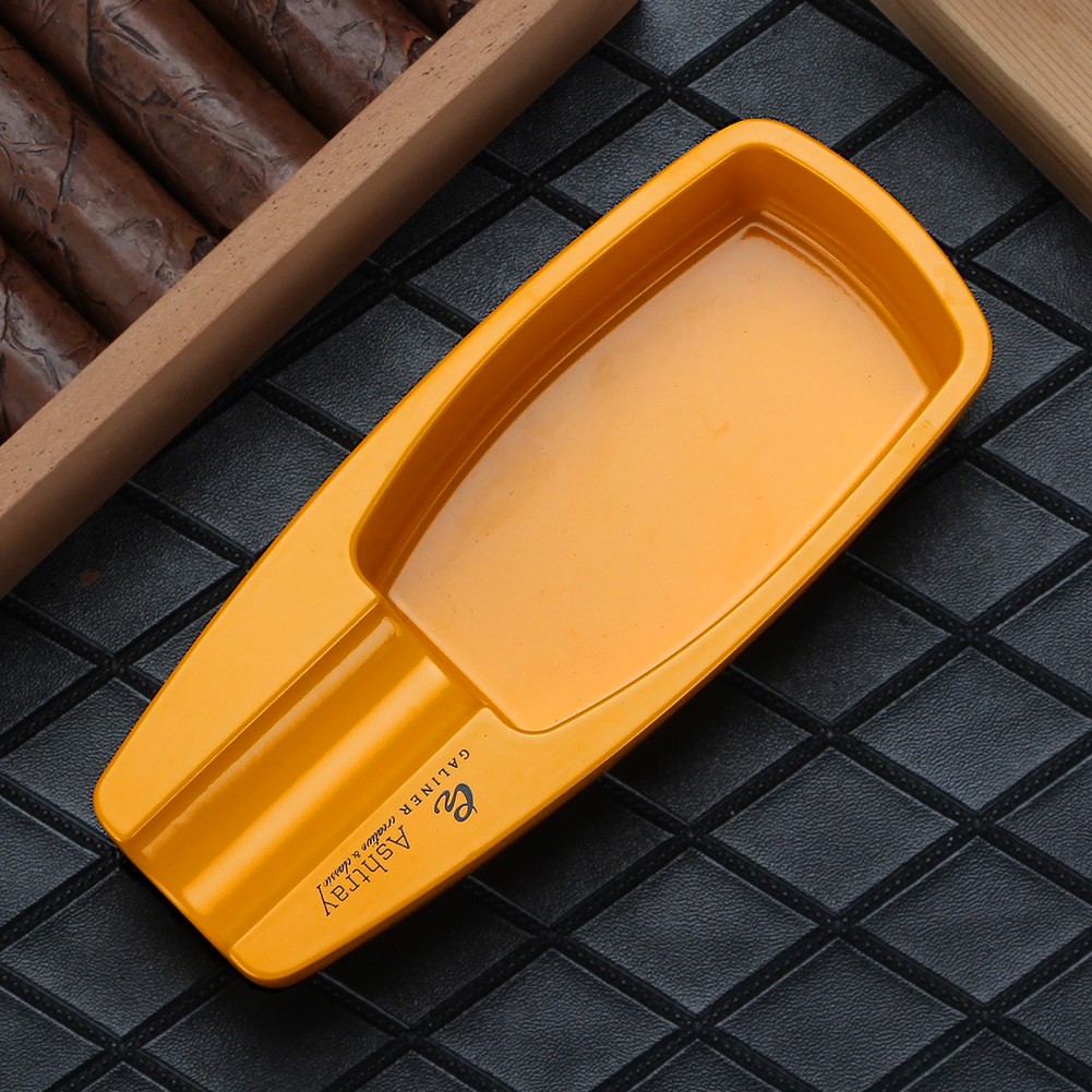 Yellow 3 Jet Torch Flame Cigar Lighter Cigar Ashtray Metal Cigar Punch Holder