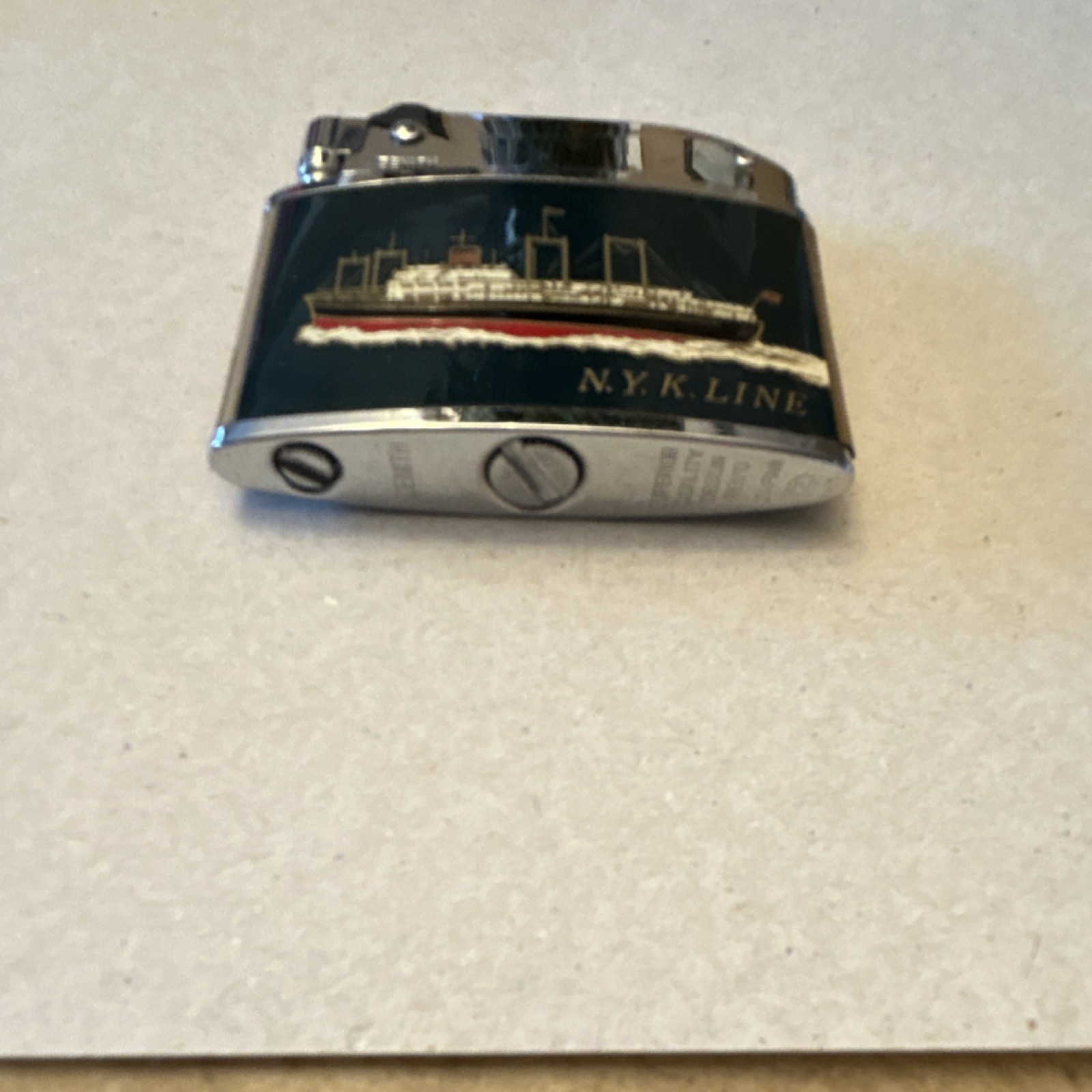 Zenith Collectible Lighter N.Y.K. Line Ship Design Dark Green Silver