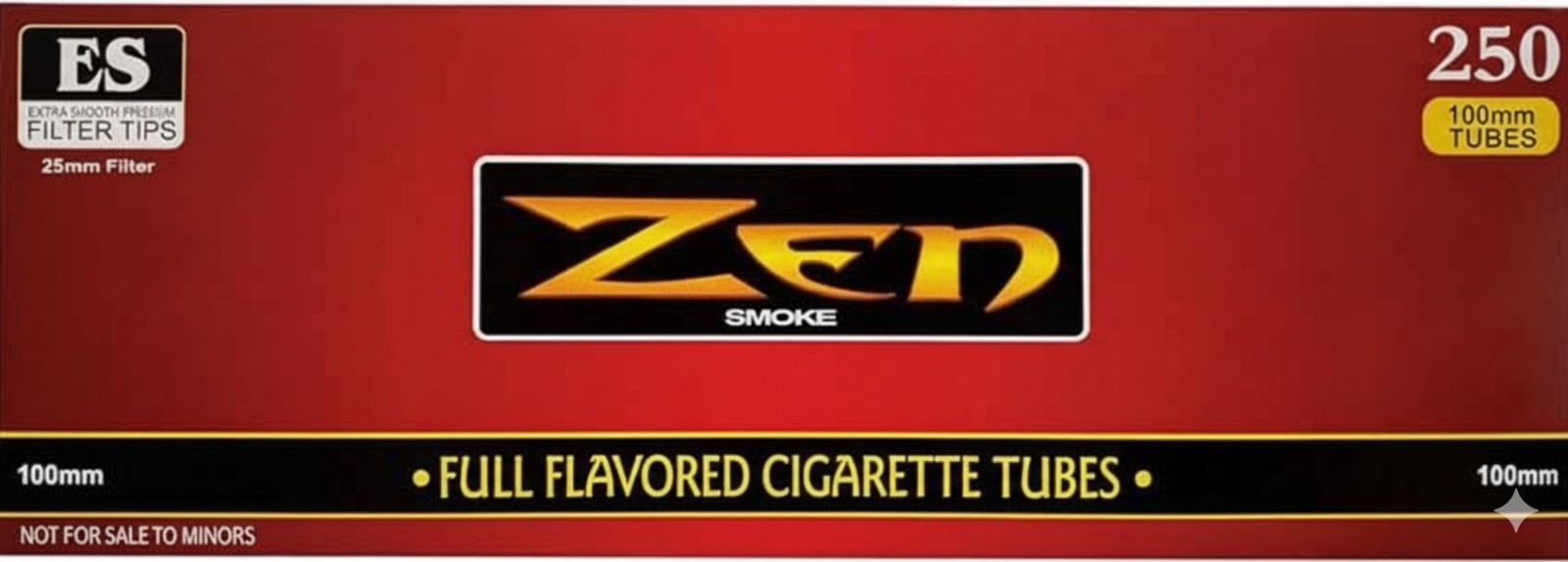 Zen 100mm Full Flavor Cigarette Tubes 2500 Count (10 Boxes of 250)