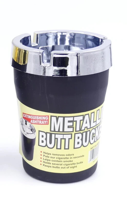 😎X2 SILVER JUMBO BUTT BUCKET ASHTRAY💛💚💜CAR CUP HOLDER PORTABLE