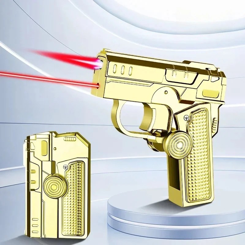 Folding Double Folding Decompression Gyro Gun Lighter Red Flame Torch Lighter