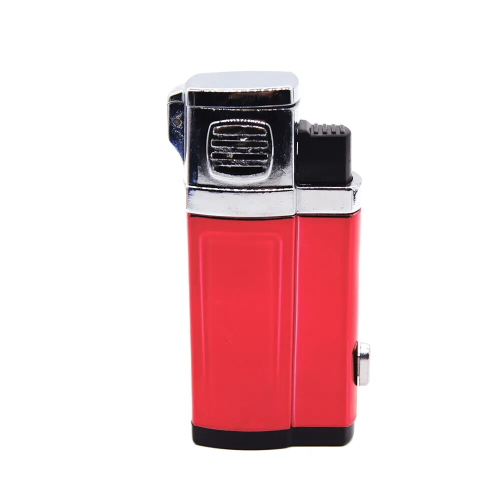 4 PACK Triple Jet Torch Lighter Adjustable Flame W/ Cigar Puncher Shinny Colors