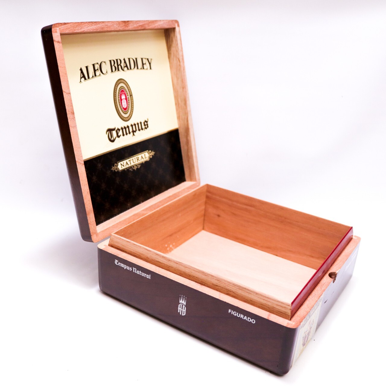 Alec Bradley Figurado Tempus Natural Empty Wood Cigar Box 7.75″ x 7.25″ x 2.75″