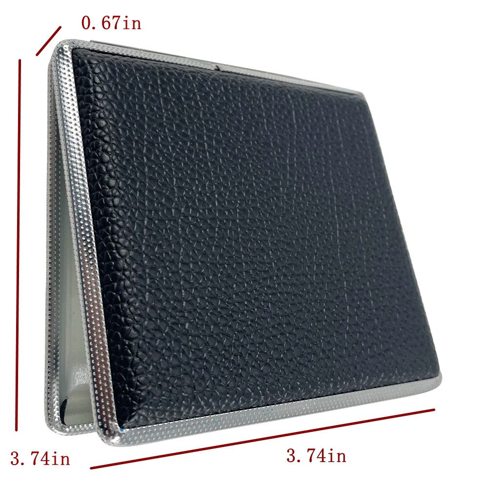 PU Leather Cigarette Case for 20 Regular Size Cigarettes Double Sided Clip
