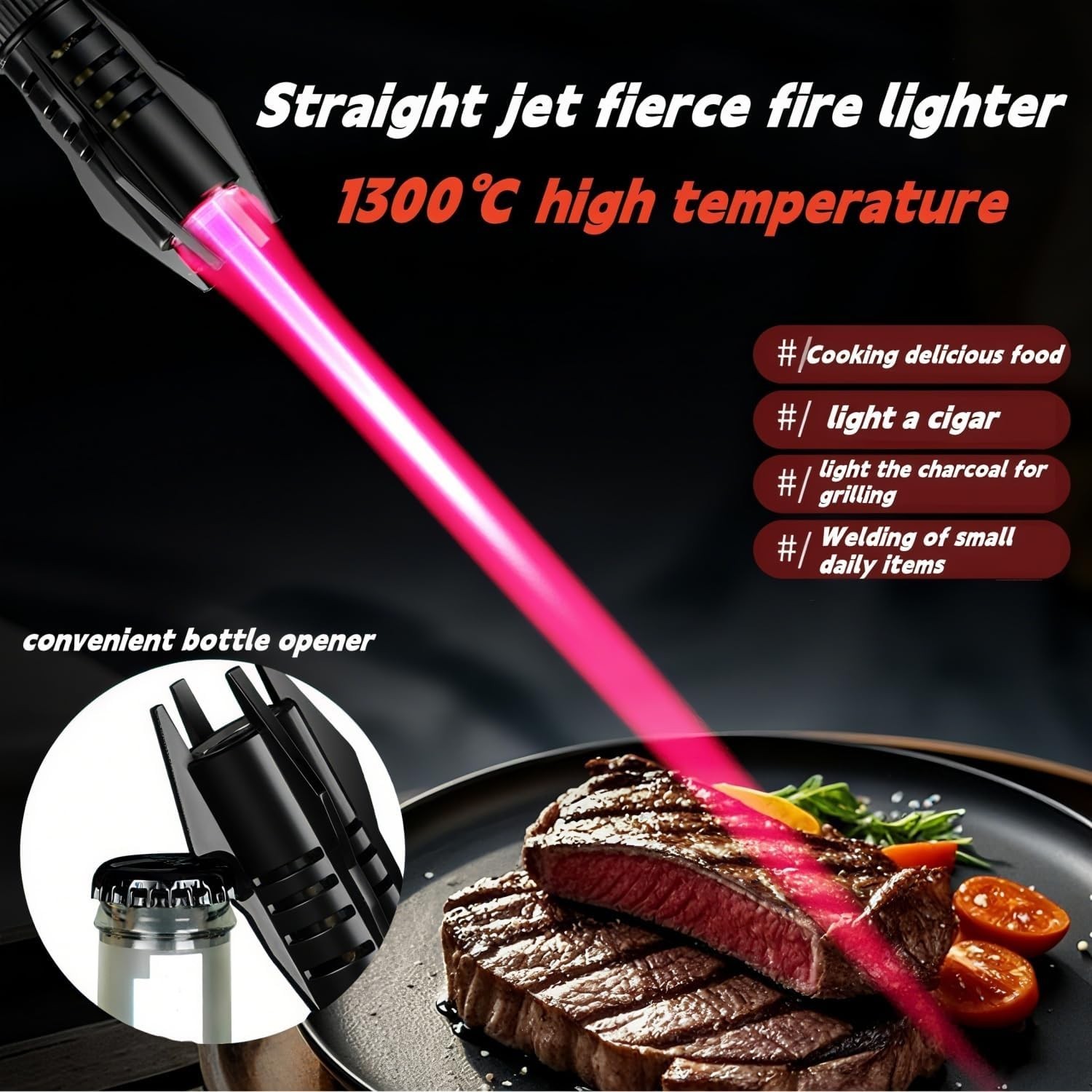 Torch Lighter, Refillable Butane Windproof Jet Lighter with Safety Lock & Adj…