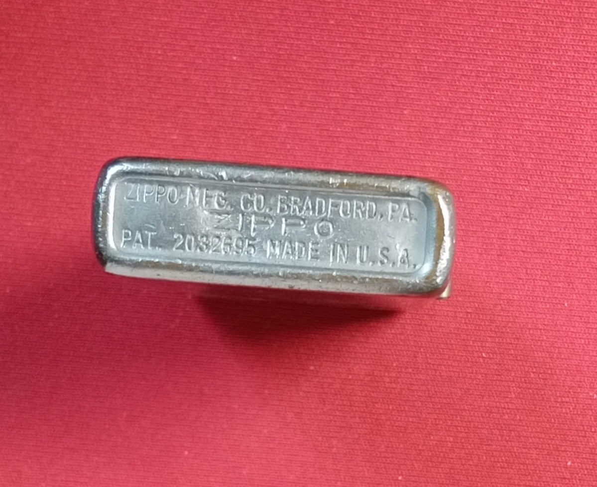 Zippo Lighter 1930-1950’s PAT.2032695 3 Barrel Hinge Nickel Silver Insert