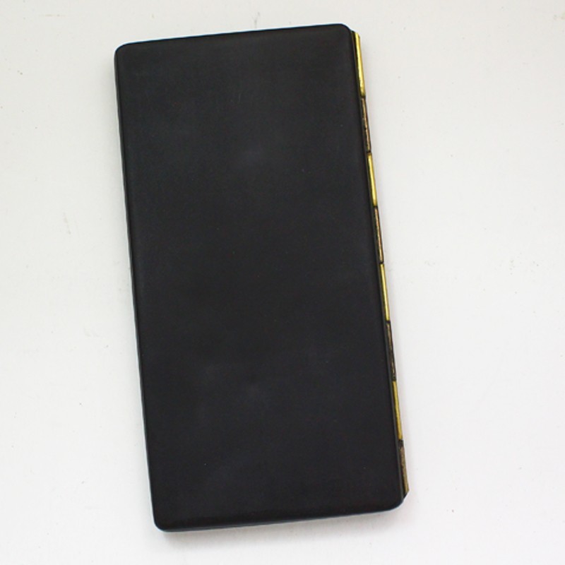 Vintage Matte Black & Brass Elongated Gold & Silver Japanese Cigarette Case