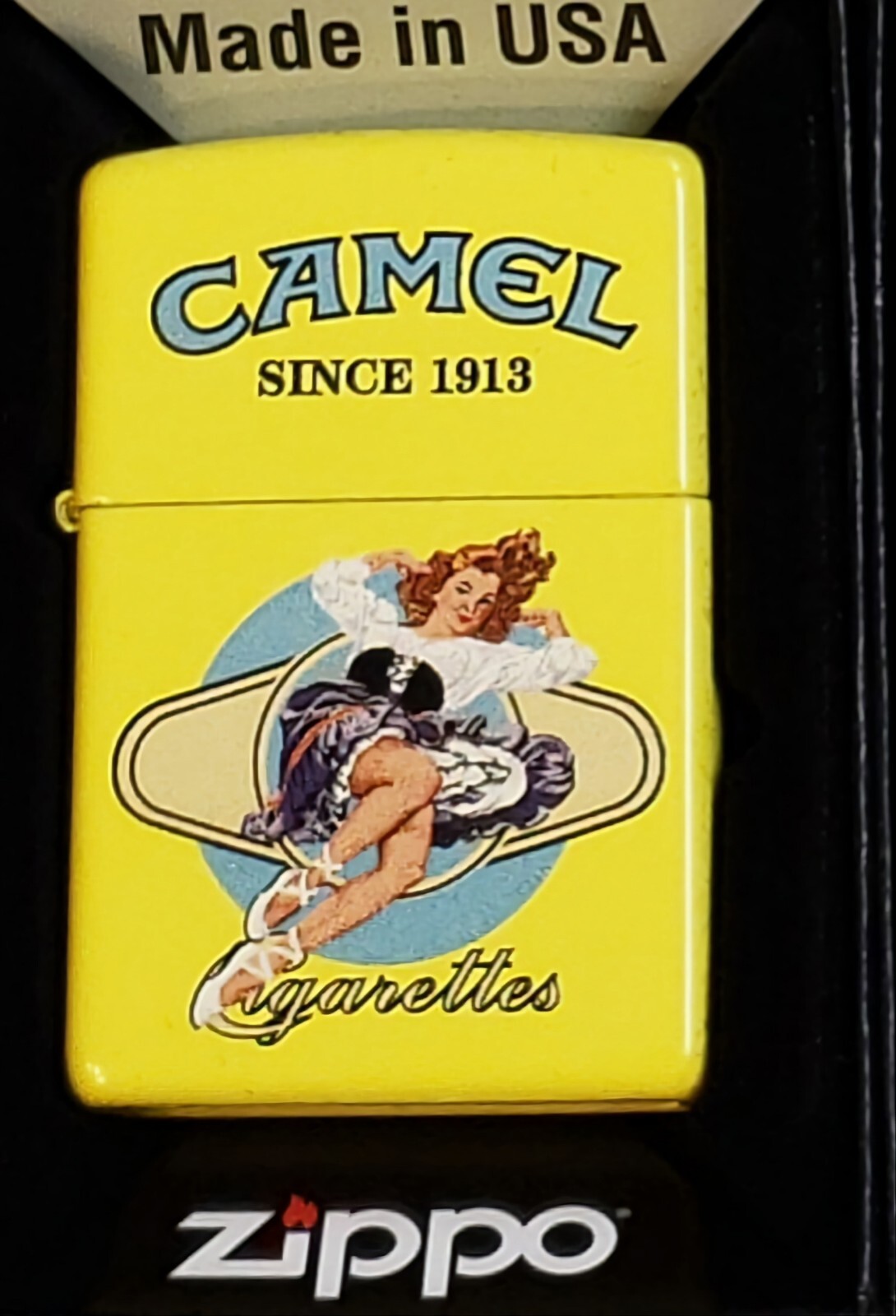 ZIPPO LIGHTER CAMEL PinUp Girl Yellow CZ 1036 LIMITED EDITION ONLY 50 MADE Xxz