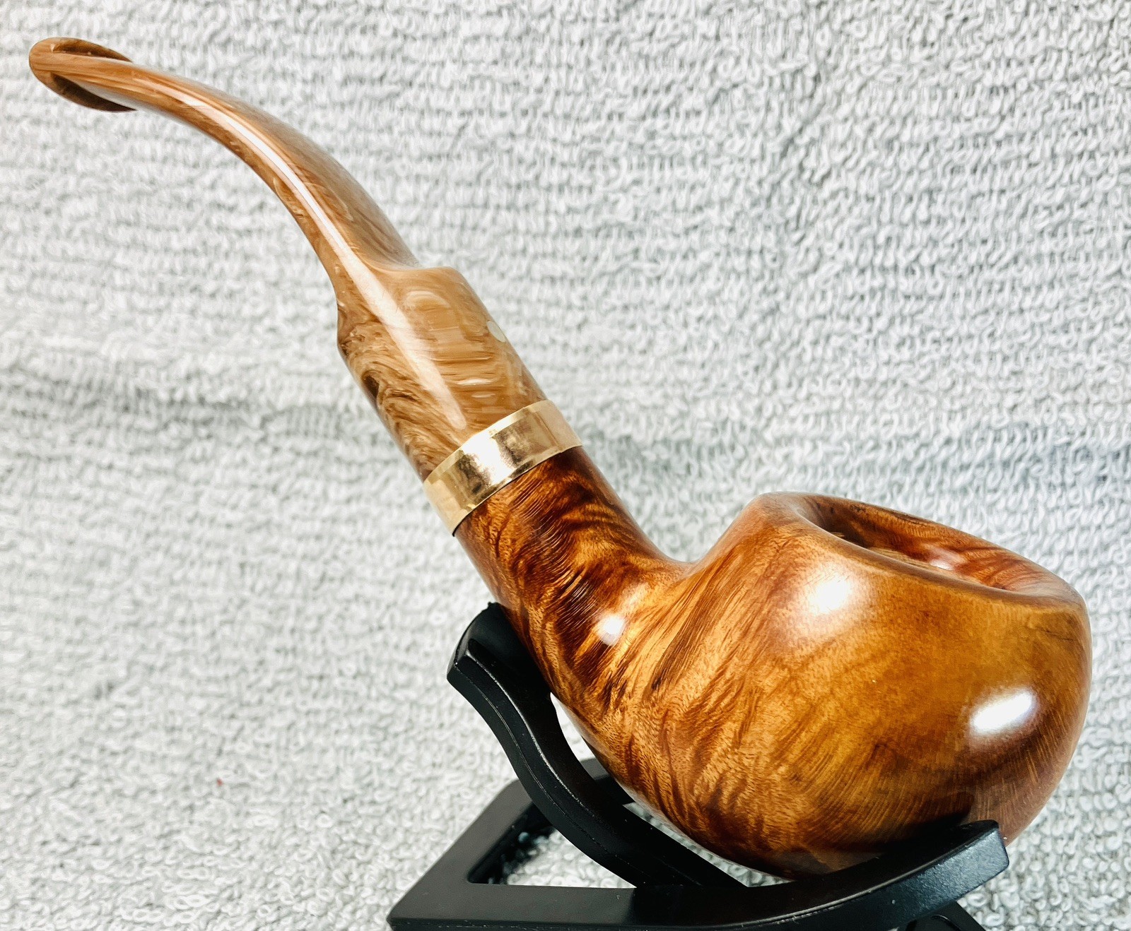 Carl Harris Gold Signature Bent Ball Round Saddle Acrylic Coffee & Cream Stem