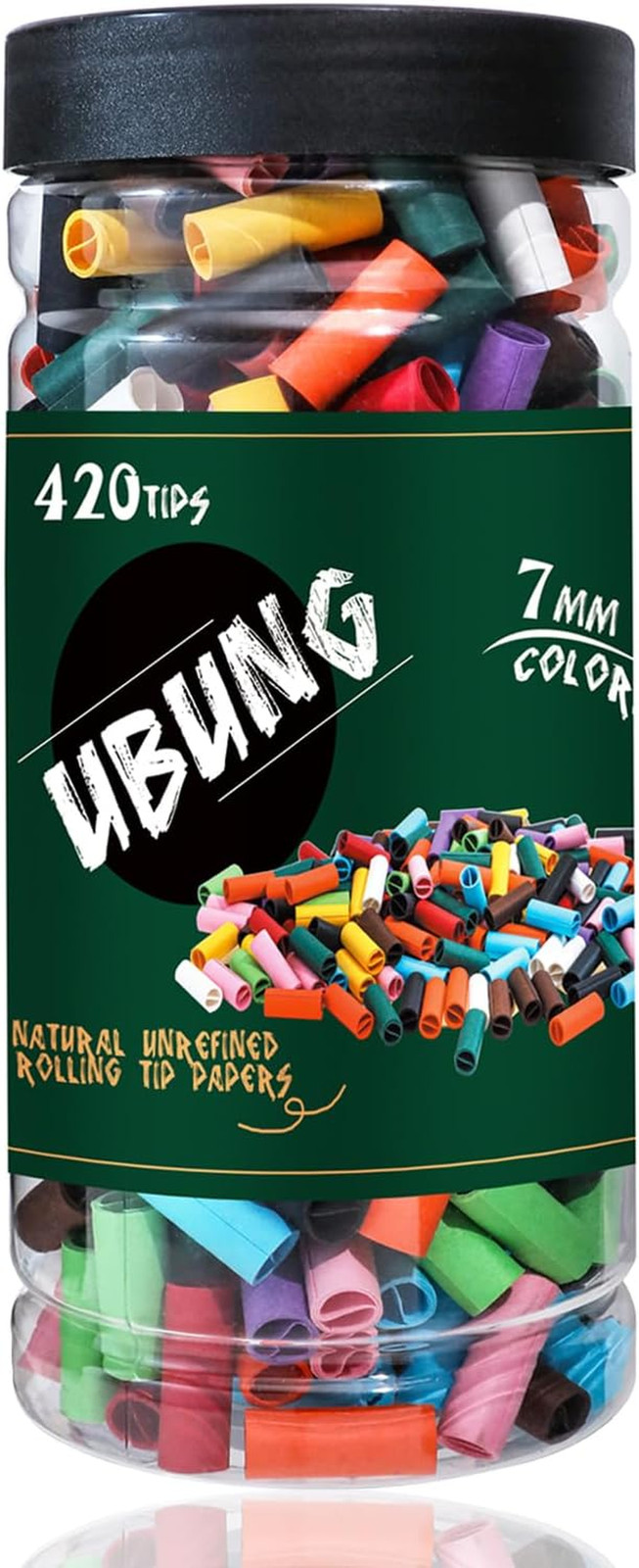 UBUNG Tips 420 Pack Ø7Mm Pre Rolled Tips in 11 Colors | These Multiple Colored F