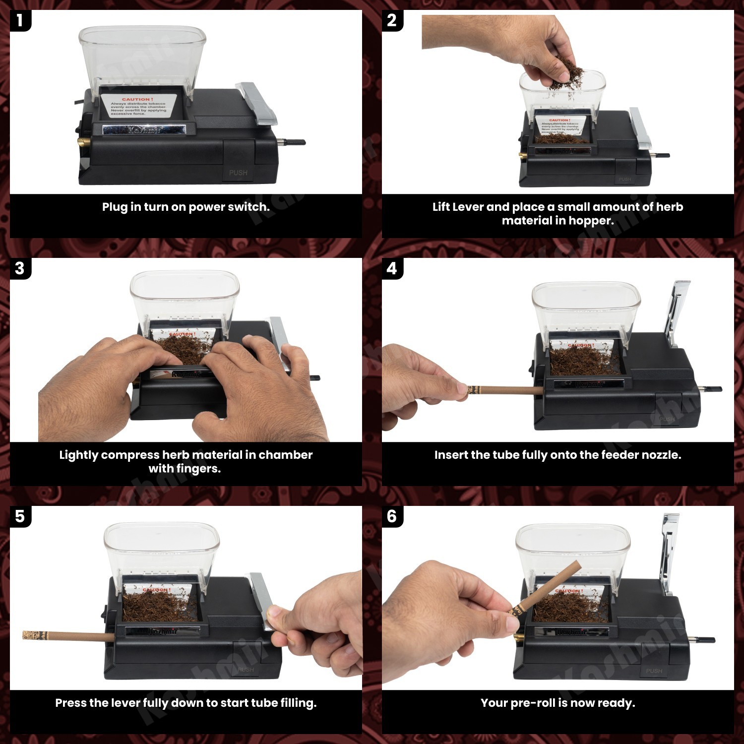 Electric Cigarette Injector 100mm Size tubes Cigarette Rolling Machine -Kashmir