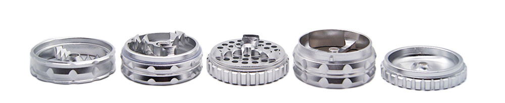 2.5 Inch 5 Piece Large Metal Dry Herbal Herb Spice Smoke Tobacco Grinder Crusher