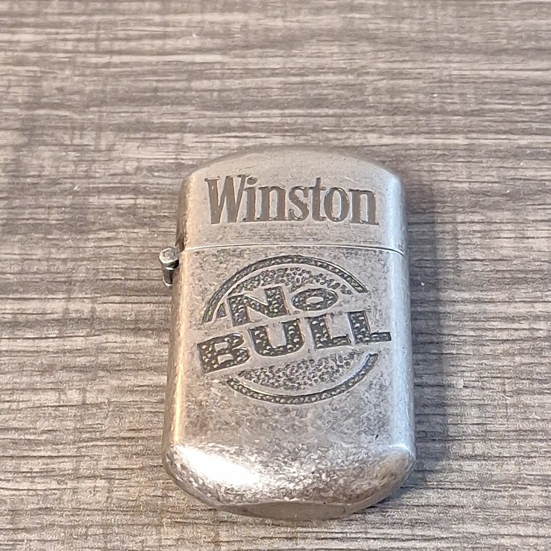 Vintage Winston Branded No Bull Rounded Metal Lighter