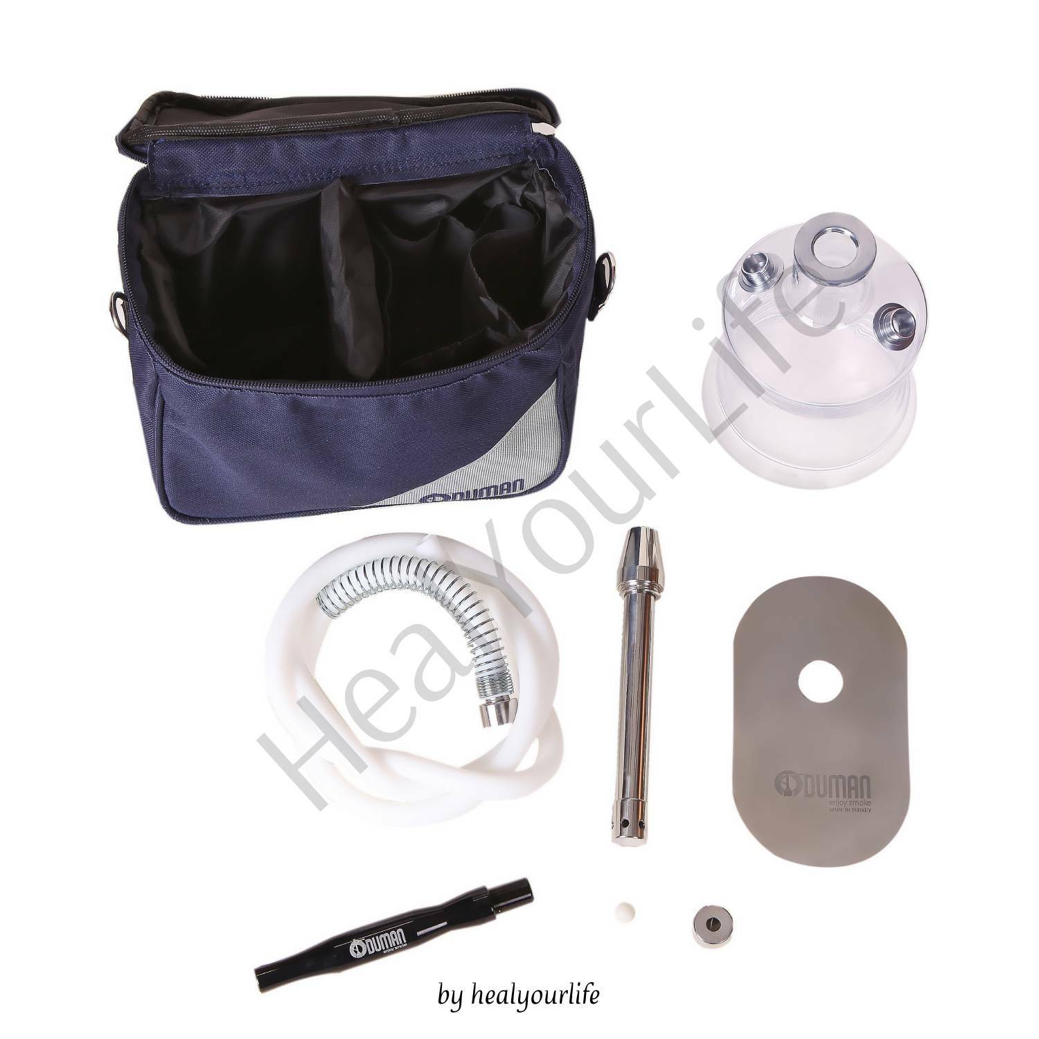 ODUMAN N2 TRAVEL Stainless Steel Hookah Shisha with Travel Bag – Portable Hookah