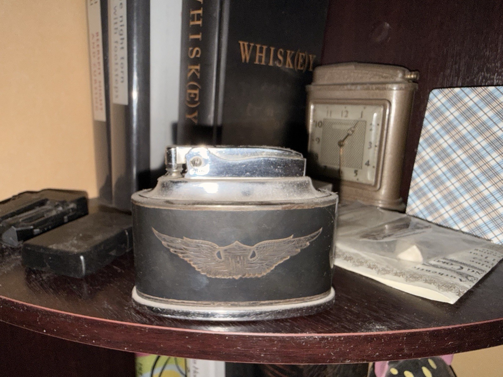 1959Ronson Senator Table Lighter Silver/Brass English Aviation Military Engraved