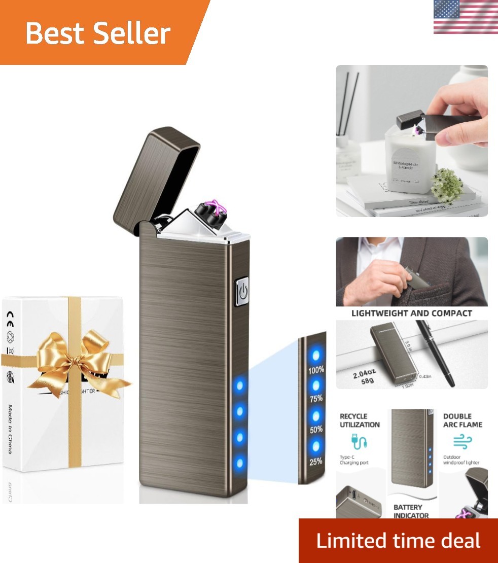 Durable Electric Lighter with Battery Indicator – Ideal for Camping & Gifting