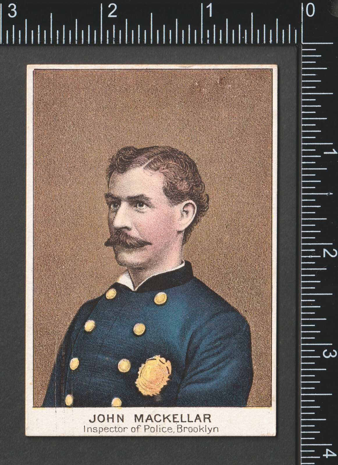 N288 Buchner Tobacco Card 1888 Police Inspectors & Captains Mackellar SR.pc.Mk