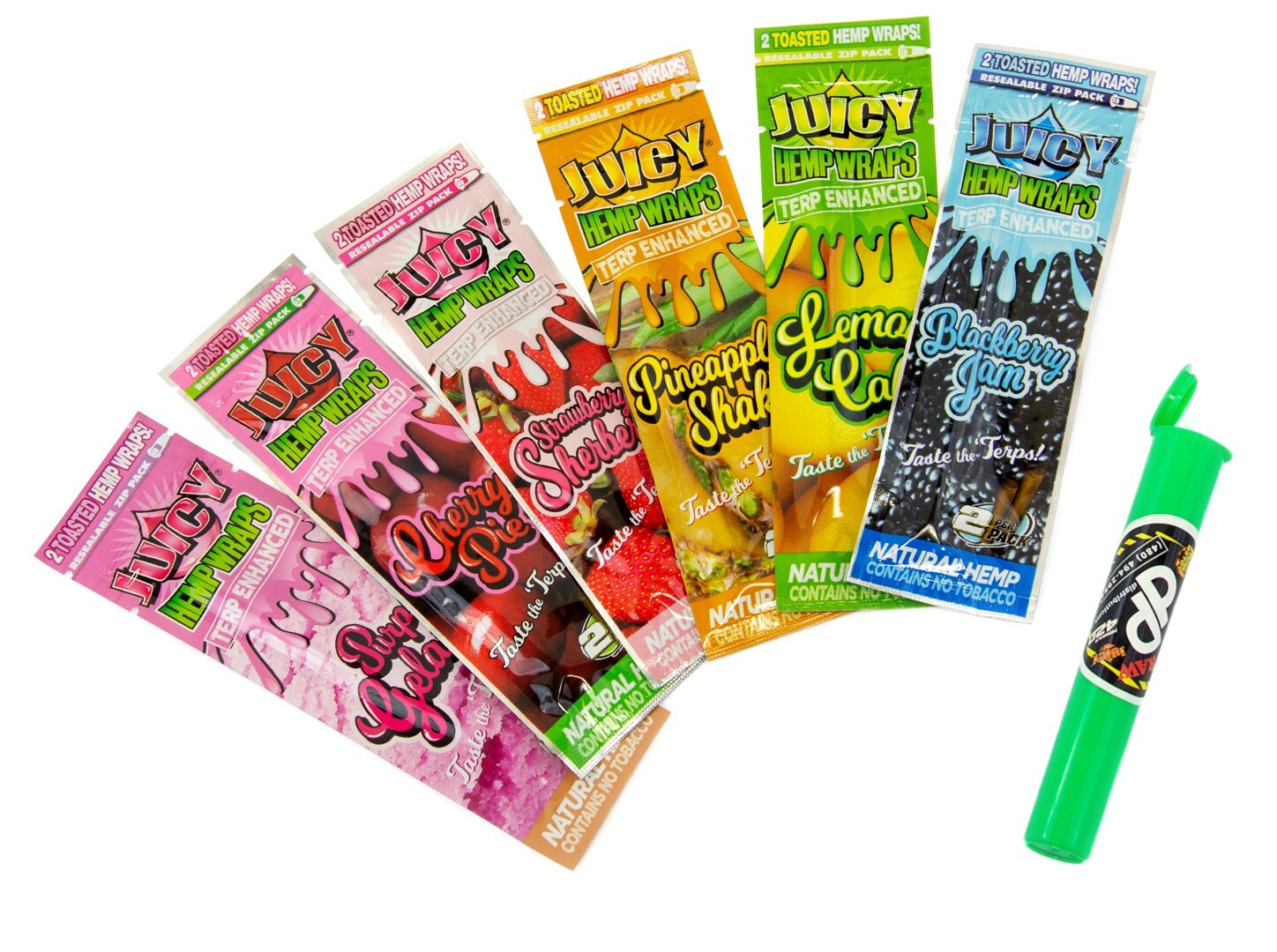 Juicy Terp Enhanced Wraps Variety 6 Packs with DP Tube (Flavors Vary)