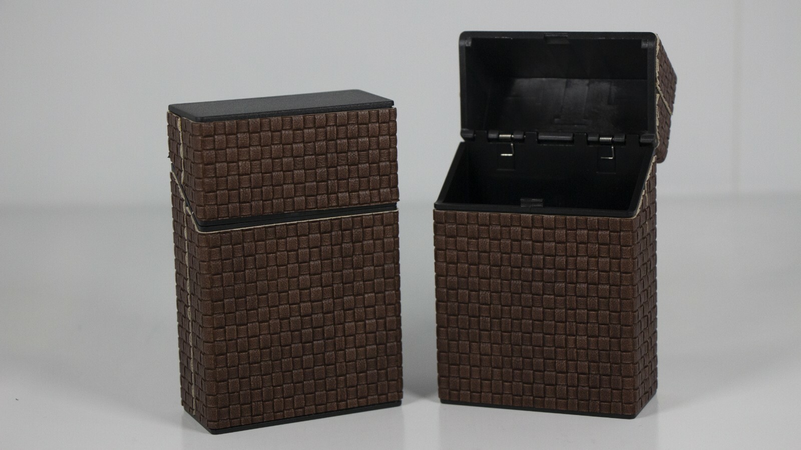 12 Assorted PU Leather Wrapped Push Open Cigarette Case Pack Holders for 100mm