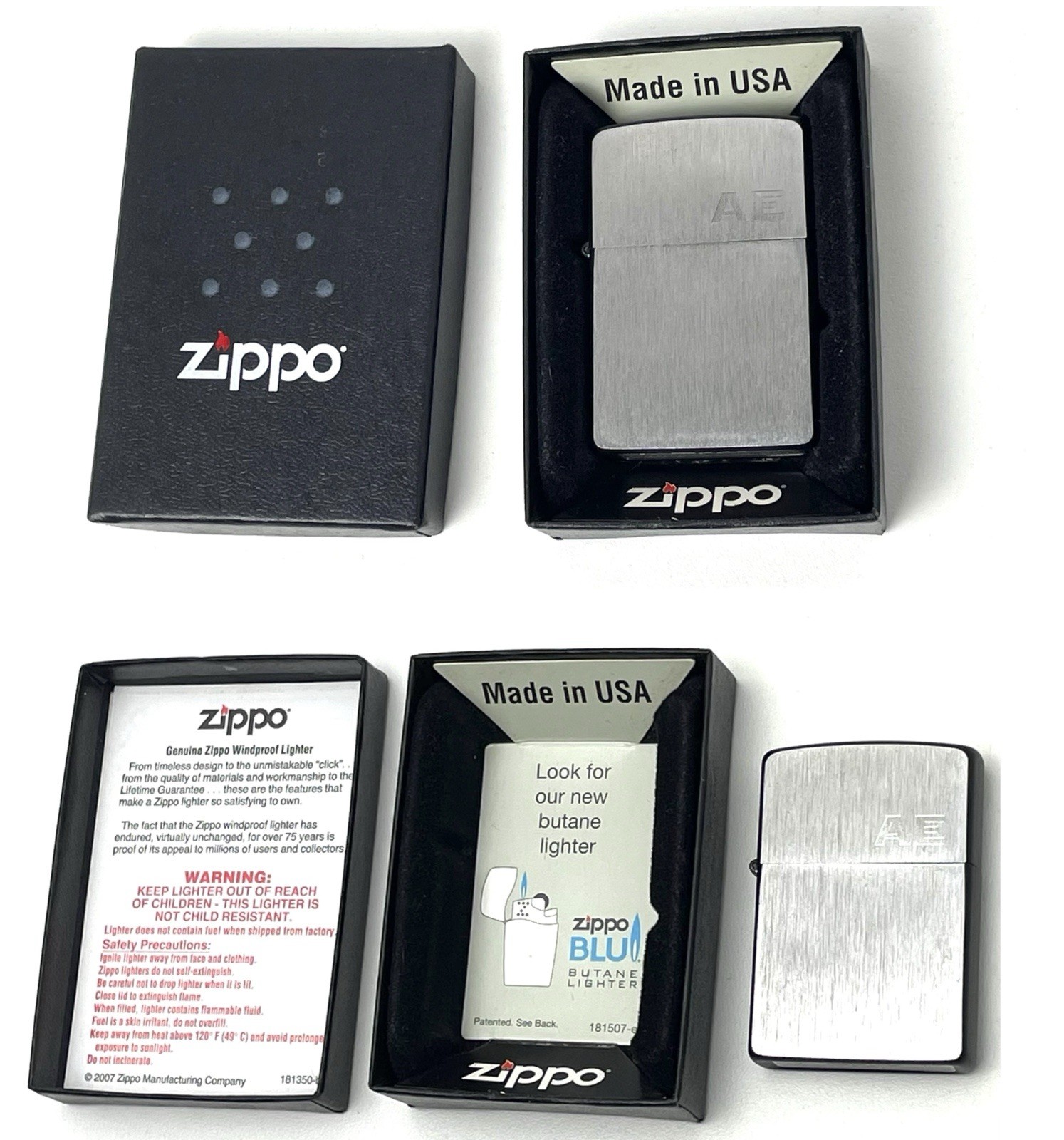 NEW Zippo 24752 Framed Lighter Brushed Chrome/Black Matte – Untested