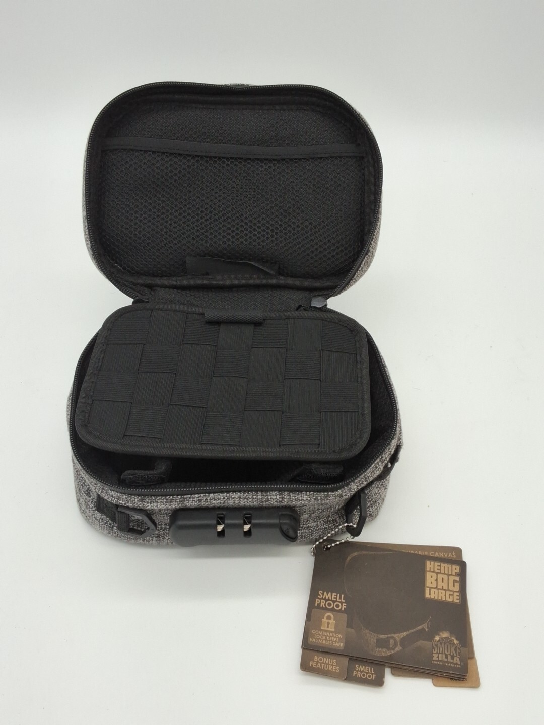 Smokezilla Gray Hemp Locking Storage 6″ X 9″ Case W/ Smell Proof Technology