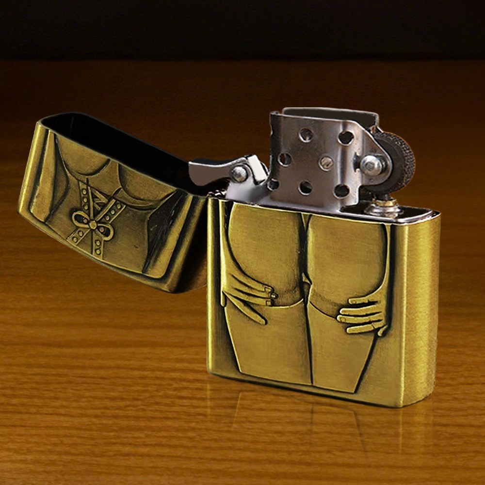 Yaesina Retro Steel Wheel Flip-Top Cigarette Pocket Lighter (Kerosene Excluded)