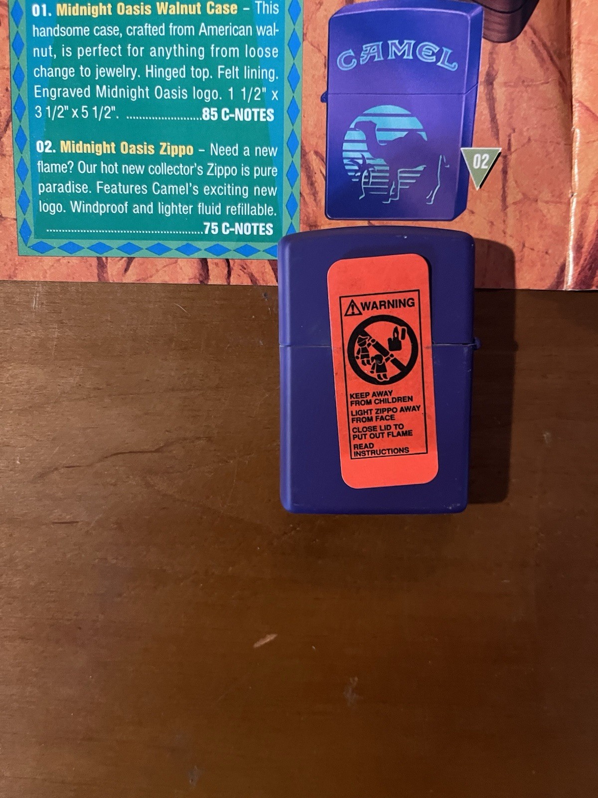 Camel Midnight Oasis Zippo Lighter. Camel Vintage Collectable Lighter is sealed.