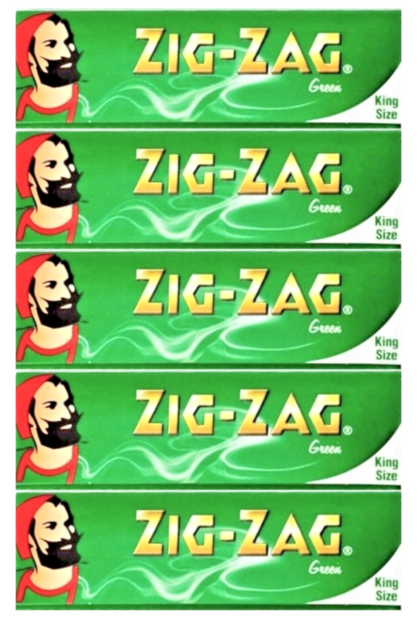 5x Zig Zag Rolling Papers Green King Size 5/PKS Discounts! USA SHIPPED