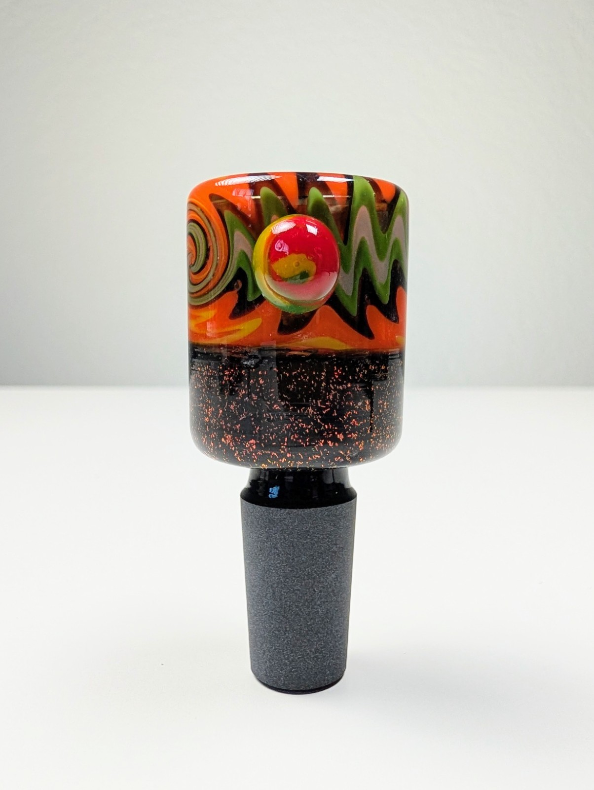 14mm Orange Dream Dichro Wig Wag Quality Glass Bowl Slide Bong Water Pipe Hookah