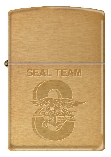 SEAL TEAM 8 Special Operations Zippo US Navy Sea, Air, Land Team Brushed Brass
