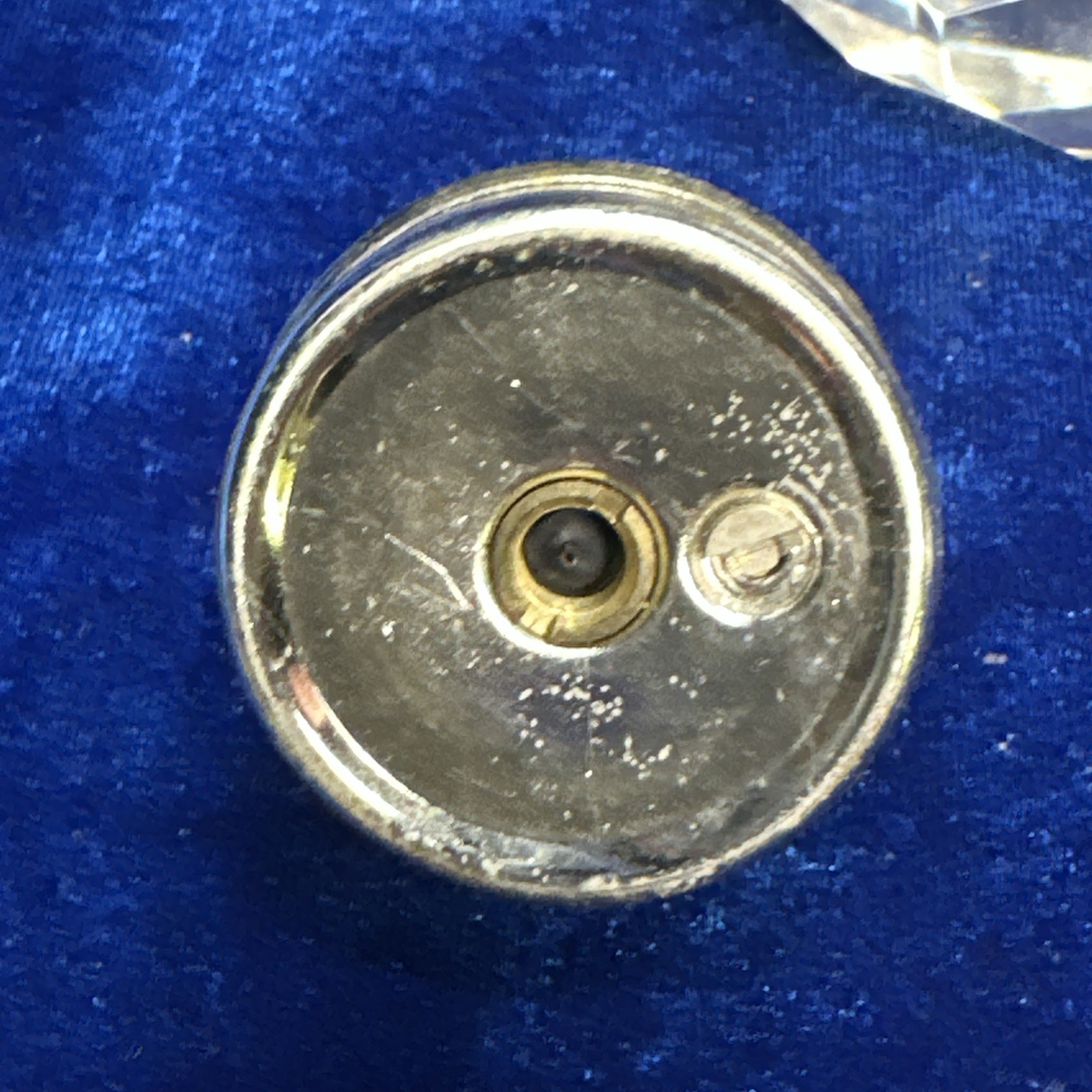 Vintage Heavy Clear Crystal Cut Glass Gas Table Lighter Chrome Top