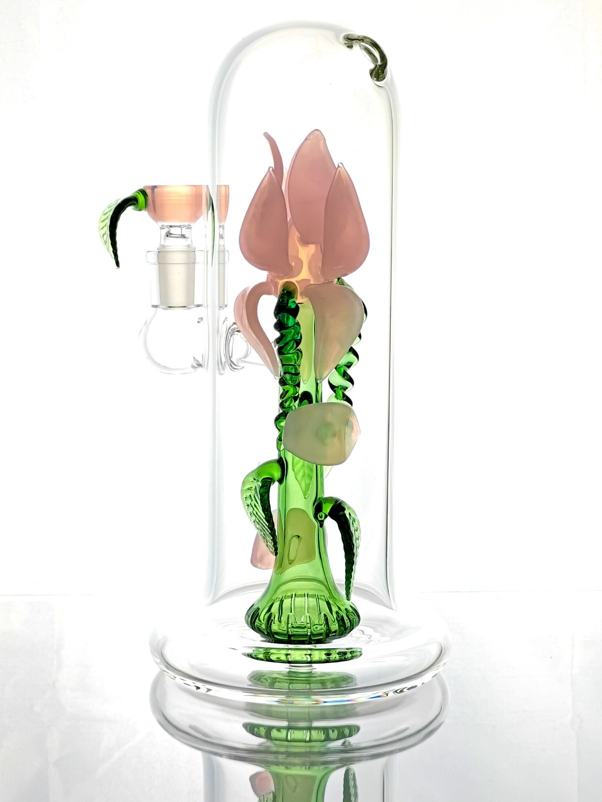 Flower Vase Water Pipe Bong | 9″ Tall, Pink, w/Showerhead Perc | 5mm Thick Glass