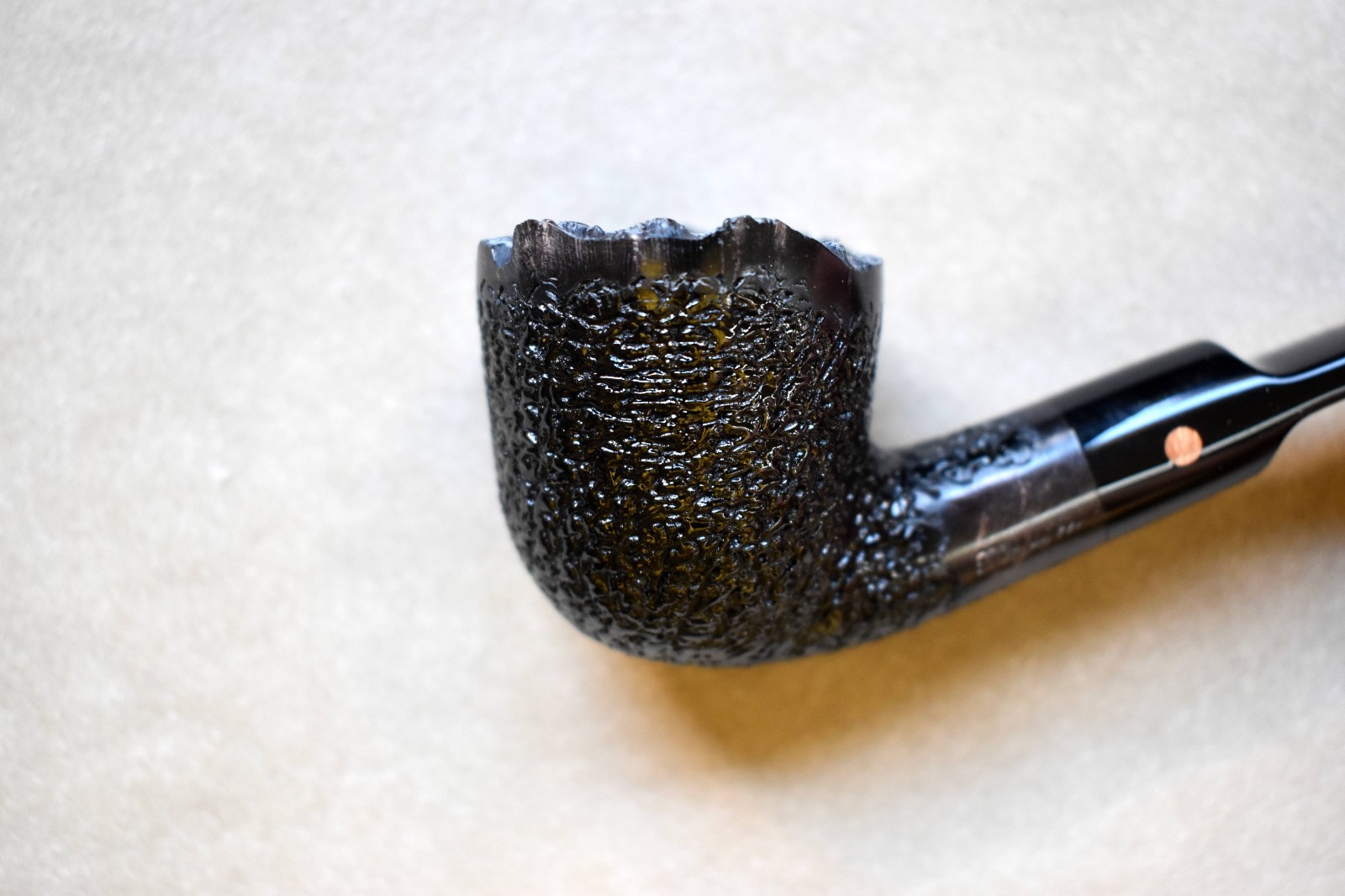 Moretti Pipe Black Rusticated Freehand Natural Top